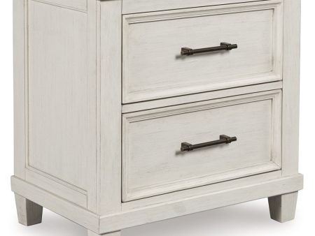 Shaybrock - Antique White   Brown - Two Drawer Night Stand on Sale