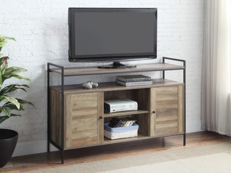 Baina - TV Stand - Rustic Oak & Black Finish Online now