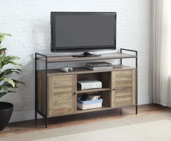 Baina - TV Stand - Rustic Oak & Black Finish Online now