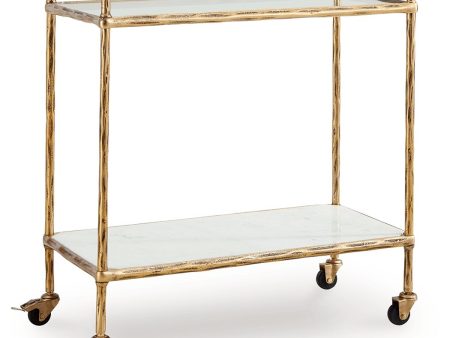 Plattfield - Antique Gold Finish - Bar Cart For Cheap