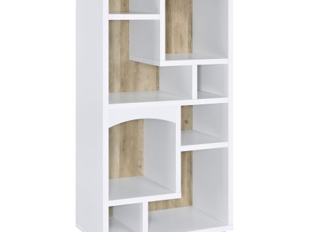 Dalton - 6-Shelf Bookcase - White And Distressed Pine Hot on Sale