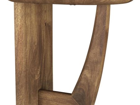 Fletcher - Round Solid Mango Wood Accent Side Table - Brown Online Sale