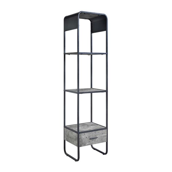 Raziela - Side Pier - Concrete Gray & Black Finish Online