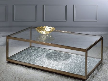 Kaia - Coffee Table - Glass & Gold Cheap