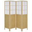 Edwards - 4-Panel Room Divider Folding Shoji Screen - Natural Cheap