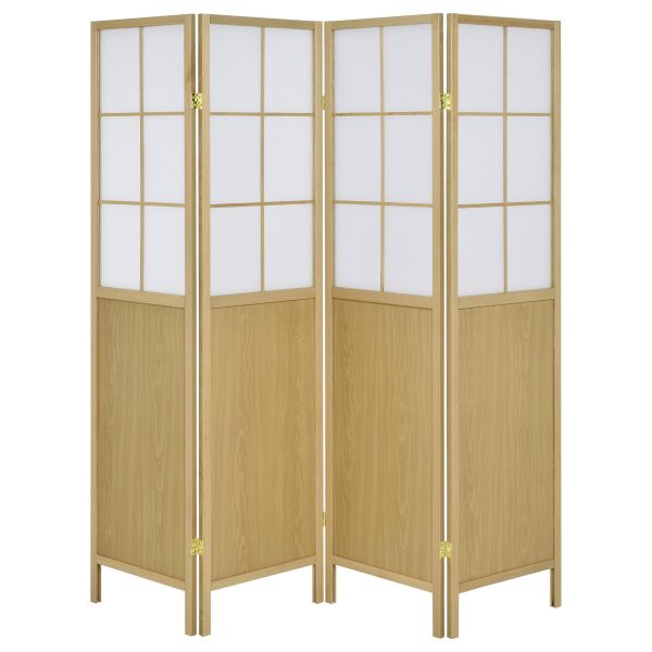 Edwards - 4-Panel Room Divider Folding Shoji Screen - Natural Cheap