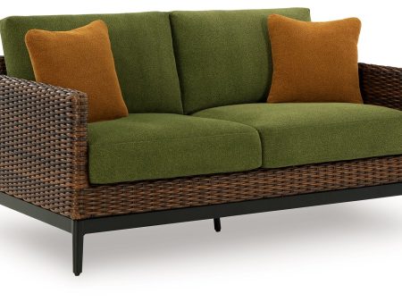 Horizon Hall - Brown   Green - Loveseat With Cushion Online now