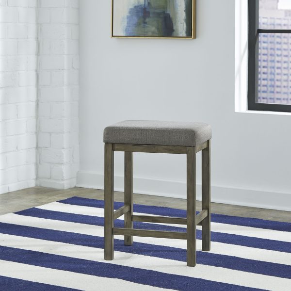 Hayden Way - Upholstered Console Stool - Washed Gray Hot on Sale