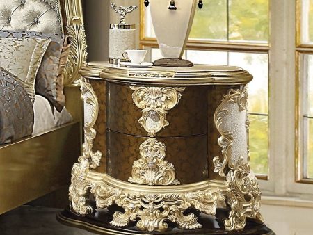 Desiderius - Nightstand - Antique Gold & Hand Painted Brown Sale