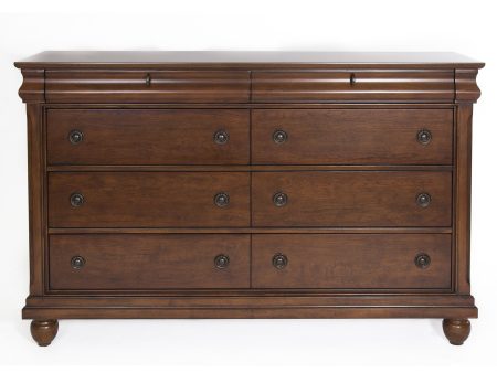 Rustic Traditions - 8 Drawer Dresser - Dark Brown Hot on Sale