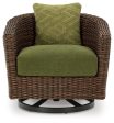 Horizon Hall - Brown   Green - Swivel Lounge With Cushion Online now