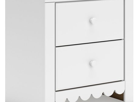 Mollviney - White - Two Drawer Night Stand For Sale