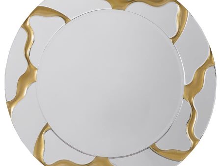 Dorinda - Round Kintsugi Style Wall Mirror - Gold Online Sale