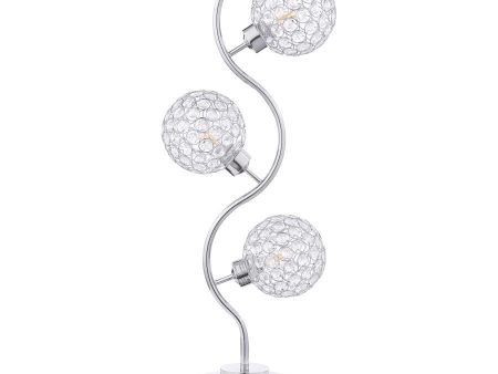 Amberley - 3-light Curvy Metal Table Lamp Silver - Silver Online Hot Sale