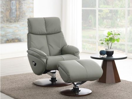 Kandoro - Motion Accent Chair With Swivel & Ottoman - Gray And Brown Online Sale