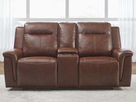 Avery - Loveseat with Console P2 - Cognac Online Sale