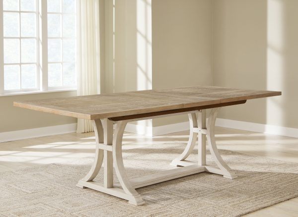 Shaybrock - Antique White   Brown - Rectangular Dining Room Extension Table Online