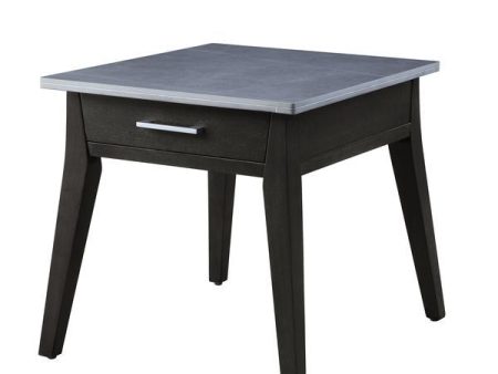 Zemocryss - End Table - Marble & Dark Brown Finish For Cheap