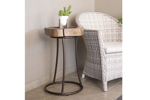 Vivo - Martini Table With Iron Base - Natural Two Tone For Discount