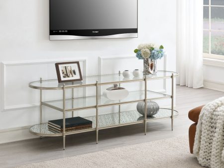 Zaba - TV Stand - Glass Top & Silver Cheap