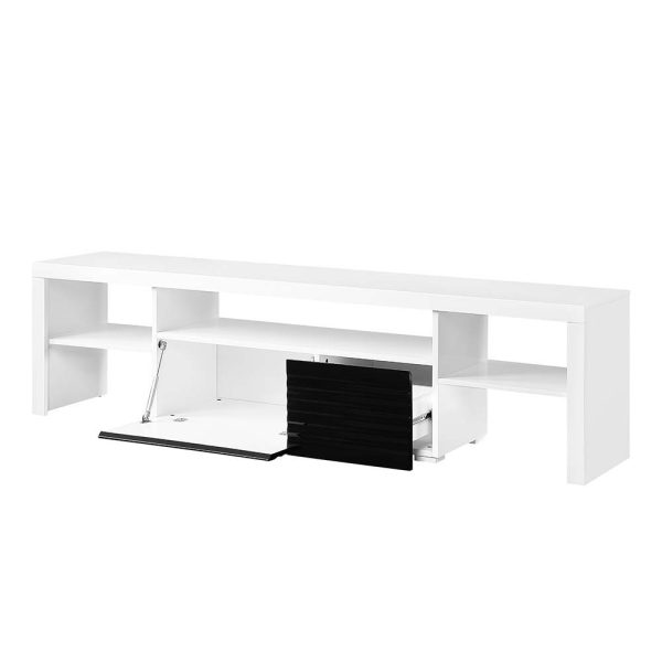 Buck II - TV Stand - White & Black High Gloss Finish For Cheap