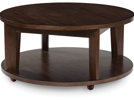 Korestone 2 - Dark Brown - Round Cocktail Table For Cheap