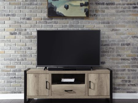 Sun Valley - 64  TV Console With Faux Metal - Light Brown Hot on Sale