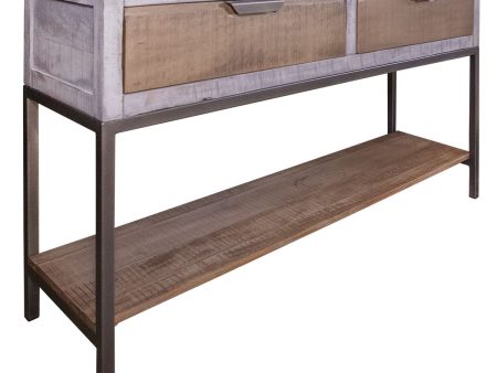 Mita - Sofa Table - Honey Brown   Light Gray For Sale