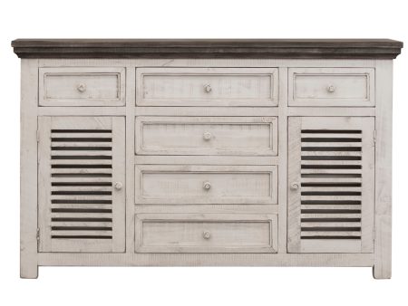 Stone - Buffet - Antiqued Ivory   Weathered Gray Online now