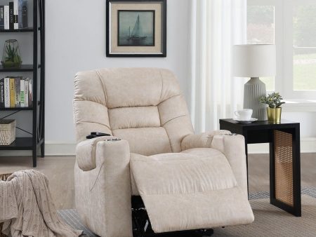 Nairi - Power Recliner With Lift & Heating & Massage - Light Gray Online