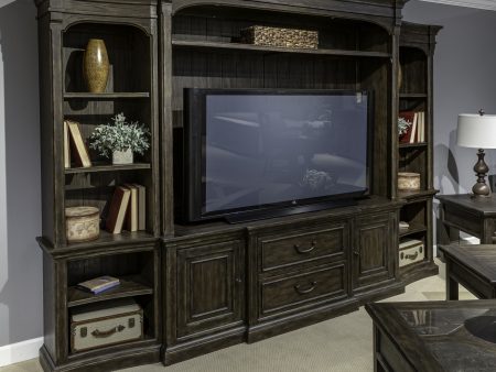 Paradise Valley - Entertainment Center With Piers - Dark Brown Supply