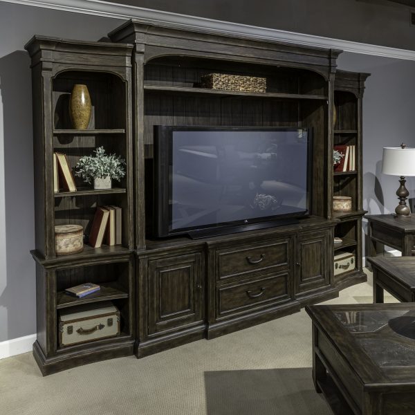 Paradise Valley - Entertainment Center With Piers - Dark Brown Supply