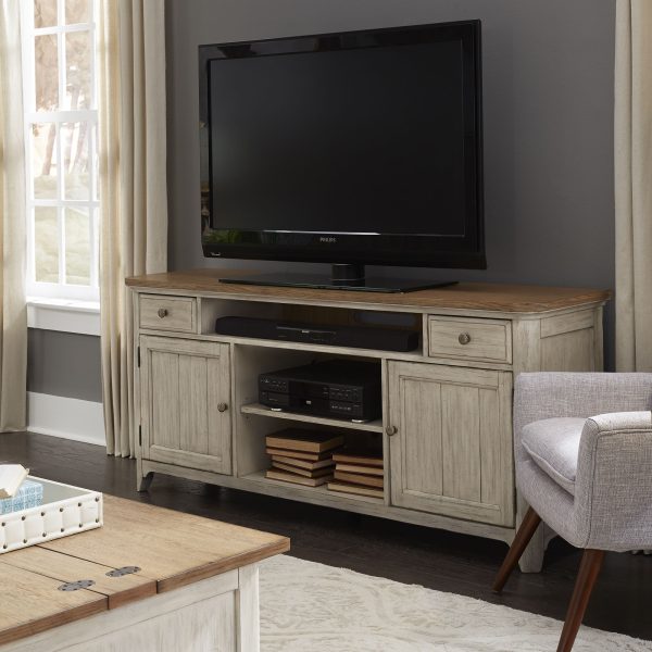 Farmhouse Reimagined - Entertainment TV Stand - White Online