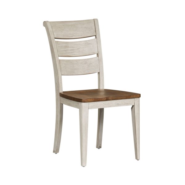 Farmhouse Reimagined - Ladder Back Side Chair - White Fashion