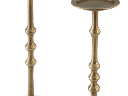 Larwick - Antique Brass Finish - Candle Holder Set (Set of 2) on Sale