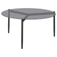 Rosalie - Round Smoked Glass Top Coffee Table - Sandy Black For Sale