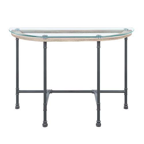 Brantley - Side Table - Clear Glass & Sandy Gray Finish Online Sale