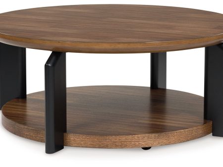 Kraeburn - Brown   Black - Round Cocktail Table Discount