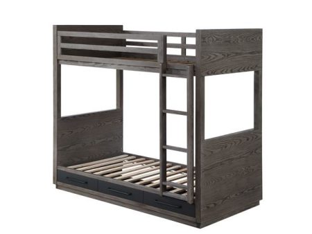 Estevon - Bunk Bed - Gray Oak Finish Fashion