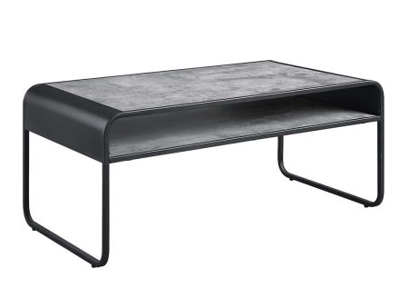 Raziela - Coffee Table - Concrete Gray & Black Finish Discount