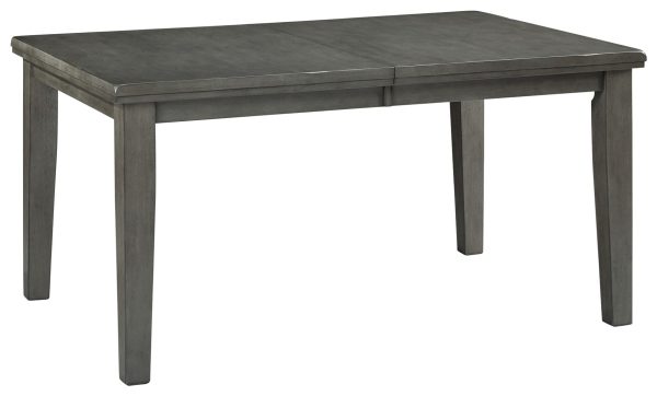 Hallanden - Gray - Rectangular Dining Room Butterfly Extension Table For Sale