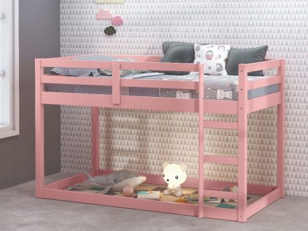 Gaston II - Twin Loft Bed - Pink Finish Discount