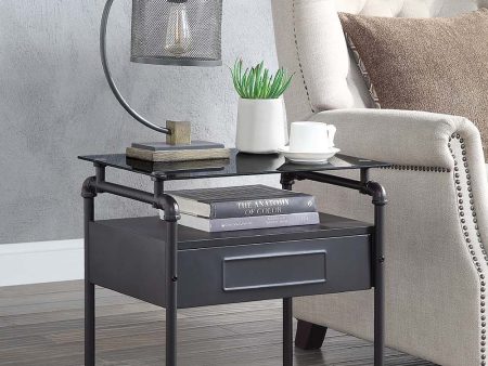 Nicipolis - Nightstand - Glass & Sandy Gray on Sale