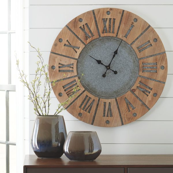 Payson - Antique Gray   Natural - Wall Clock Cheap