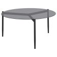 Rosalie - Round Smoked Glass Top Coffee Table - Sandy Black For Sale