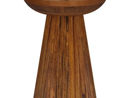 Aureo - Round Solid Wood Accent Side Table - Wild Honey For Cheap