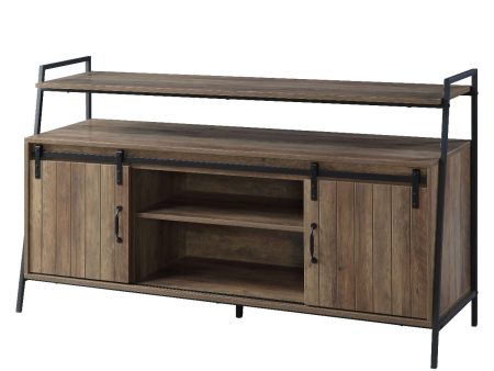 Rashawn TV Stand - Rustic Oak & Black Finish For Sale