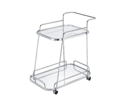 Aegis - Serving Cart - Clear Glass & Chrome Finish For Sale