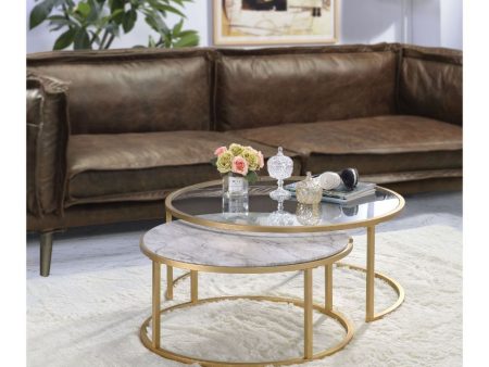 Shanish - Coffee Table - Faux Marble & Gold Supply