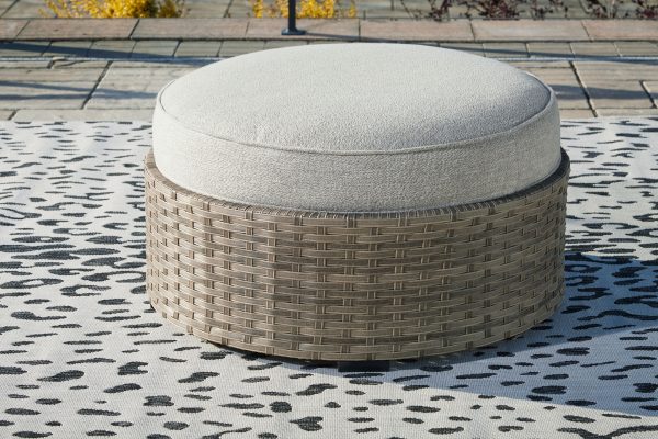 Calworth - Beige - Ottoman with Cushion Discount